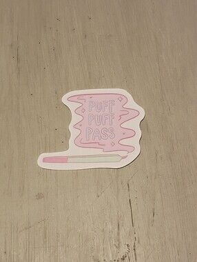 10/$10 Sticker Decal - Puff Puff Pass Pink Smoke And Purple Text - Brand New